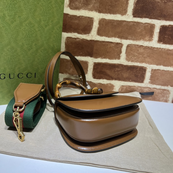 G*u*i mini top handle bag with bamboo