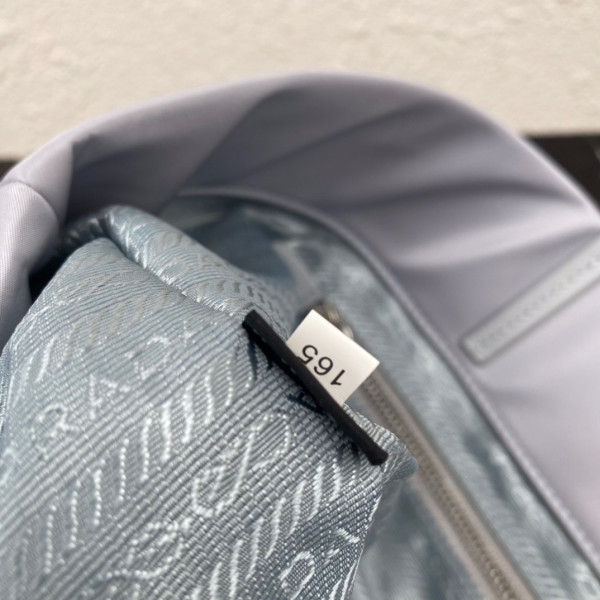 Pra*a re-nylon and saffiano leather tote bag