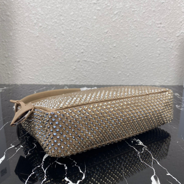 Pra*a satin mini-bag with artificial crystals