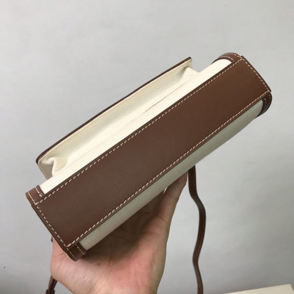 B**rry mini two-tone canvas and leather pocket bag