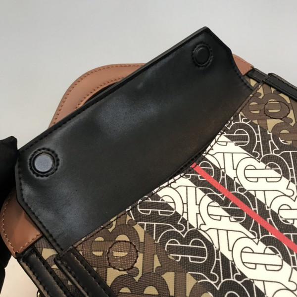 B**rry mini two-tone canvas and leather pocket bag