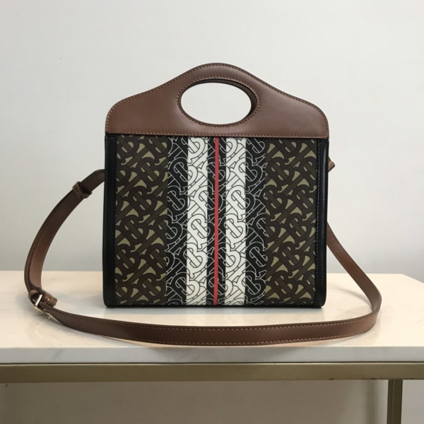 B**rry mini two-tone canvas and leather pocket bag