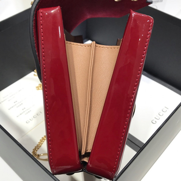G*u*i sylvie 1969 patent leather mini top handle bag