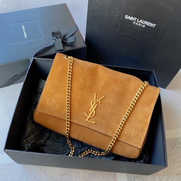 Y*L kate medium reversible in suede and crocodile-embossed leather