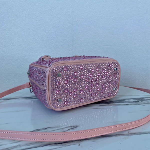 Pra*a galleria satin mini-bag with crystals