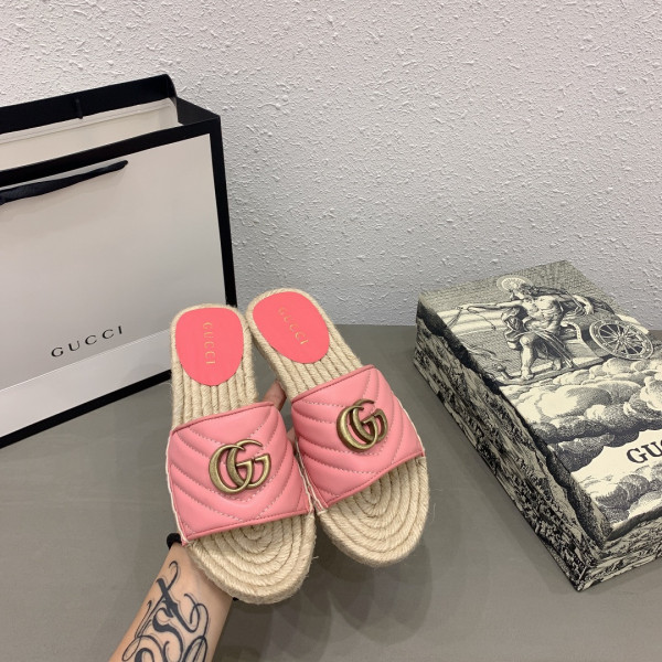 G*u*i leather espadrille sandal