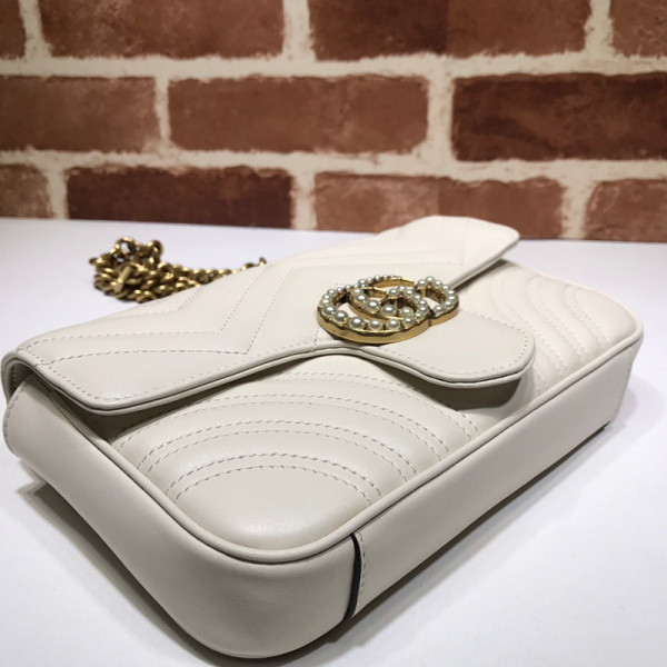 G*u*i gg marmont pearl chain belt bag