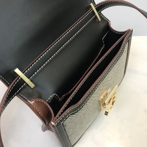 B**rry two-tone canvas and leather tb bag