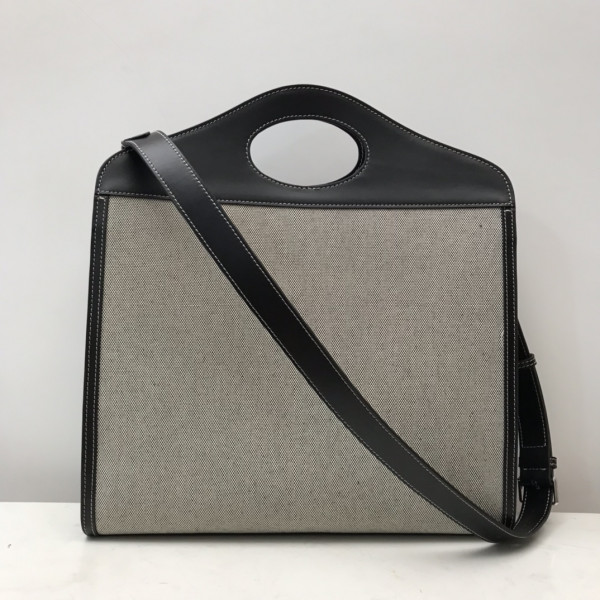 B**rry medium two-tone canvas and leather pocket tote
