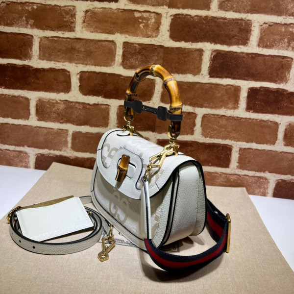 G*u*i small top handle bag with bamboo