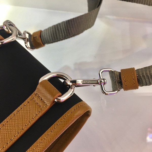 Pra*a nylon and saffiano leather smartphone case