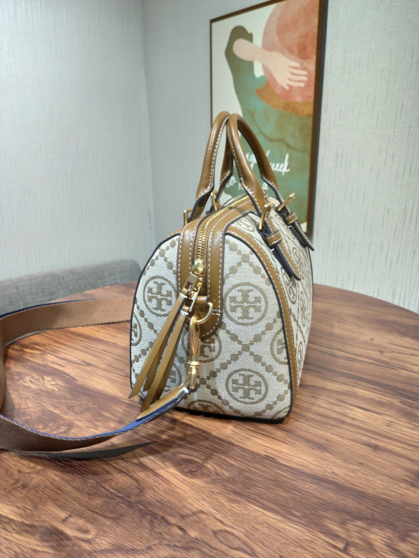 TORY BURCH T MONOGRAM jacquard wine barrel bag