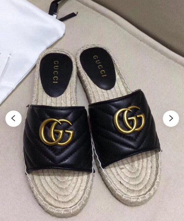 G*u*i leather espadrille sandal