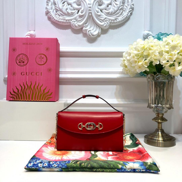 G*u*i zumi smooth leather small shoulder bag
