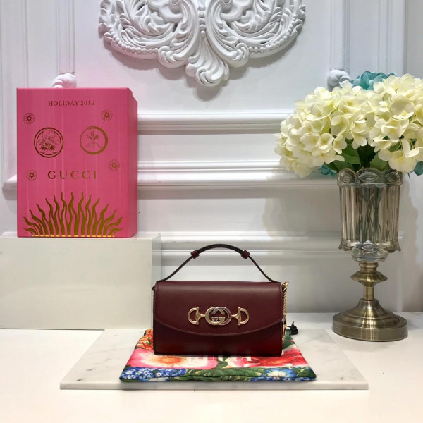 G*u*i zumi smooth leather mini shoulder bag