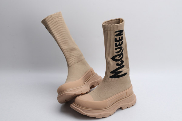 ale*d*r M*Q*en graffiti knit tread slick boot
