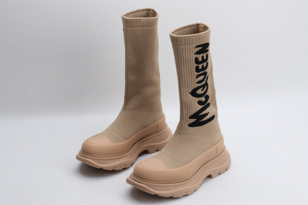 ale*d*r M*Q*en graffiti knit tread slick boot