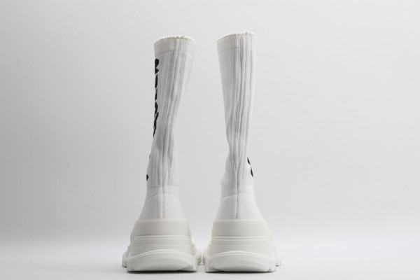 ale*d*r M*Q*en graffiti knit tread slick boot