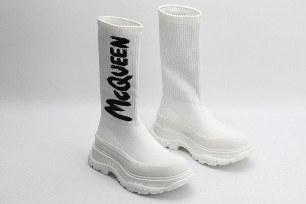 ale*d*r M*Q*en graffiti knit tread slick boot