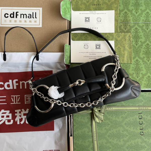 G*u*i horsebit chain medium shoulder bag