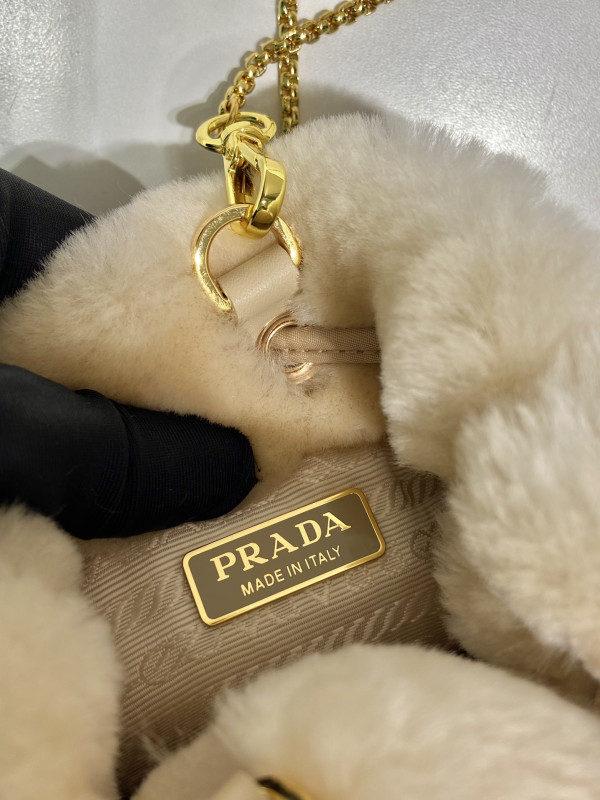 Pra*a  shearling bucket bag