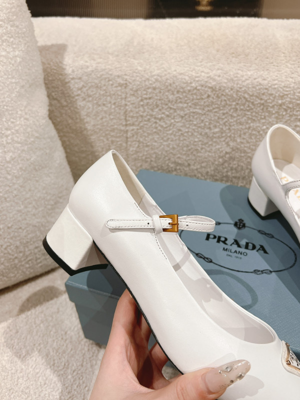 Pra*a nappa leather mary jane pumps