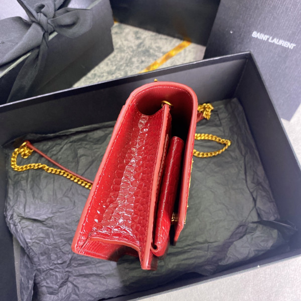 Y*L sunset in crocodile-embossed shiny leather