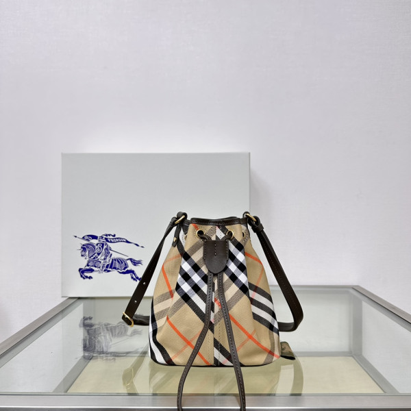 B**rry mini check drawstring pouch​