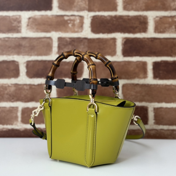 G*u*i mini bamboo top handle tote bag