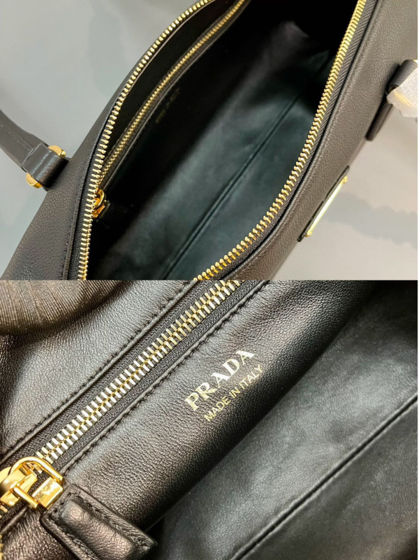 Pra*a re-nylon medium top-handle bag with padlock