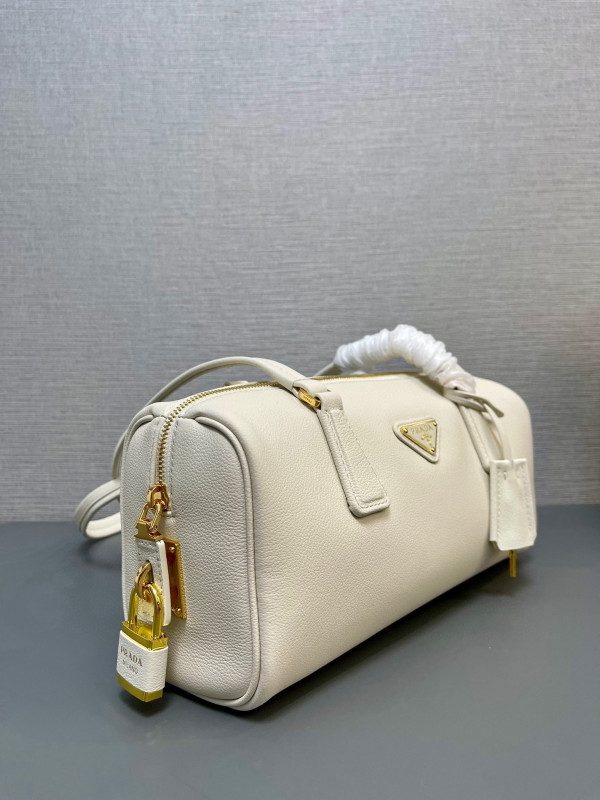Pra*a re-nylon medium top-handle bag with padlock