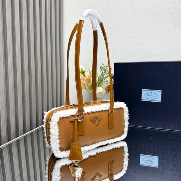 Pra*a medium shearling two-handle bag