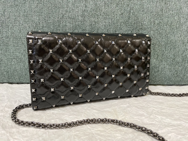 Valentino Rockstud Spike Nappa Leather Crossbody Clutch Bag