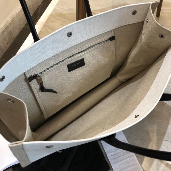 Y*L rive gauche tote bag in linen and leather