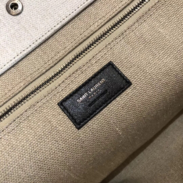 Y*L rive gauche tote bag in linen and leather