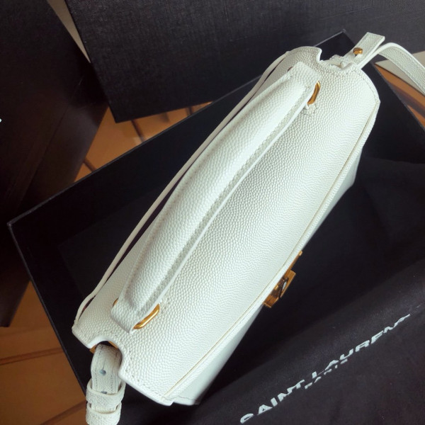 Y*L cassandra mini top handle bag in grain de poudre embossed leather