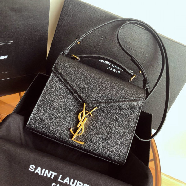 Y*L cassandra mini top handle bag in grain de poudre embossed leather